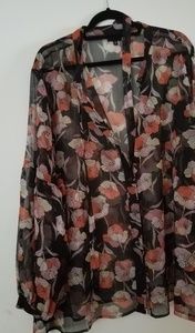 Sheer long sleeve blouse